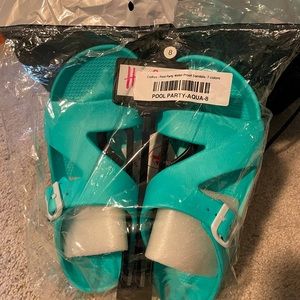 Corky Hey girl aqua pool slides size 8